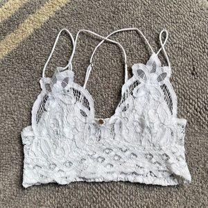 White lace free people bralette style crop top style